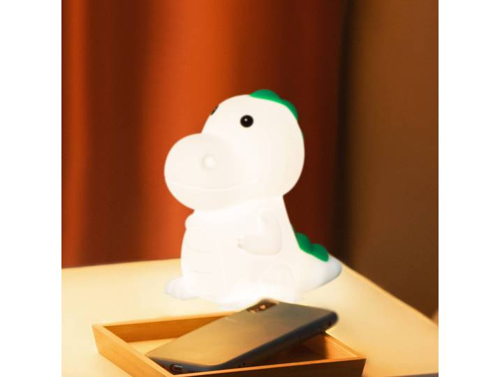 FH Lighting Tischlampe Dinosauro, dimmbar, weiß / opal, für Kinderzimmer, Kunststoff, Tischlampe