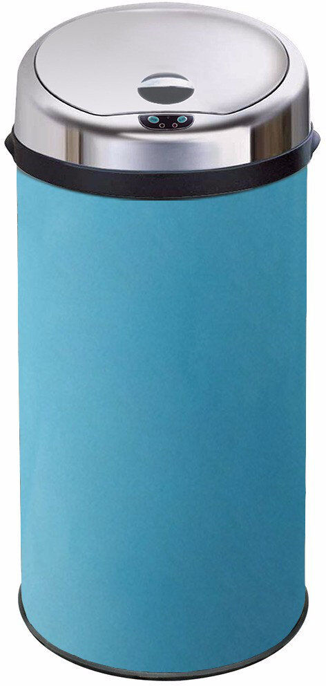 Symple Stuff Ladson Steel Motion Sensor Kitchen Trash Can Blue 42L