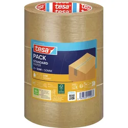 TESA 58292 - tesapack® STANDARD PAPER, 50 m x 50 mm, 3 Rollen