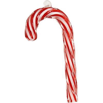 Weihnachtsbaumkugel KREBS GLAS LAUSCHA "Baumschmuck Zuckerstange rot 15cm", rot, B:2cm H:15cm T:7cm Ø:15cm, Glas, Weihnachtsbaumkugeln, Dekoriert mit Liebe zum Detail