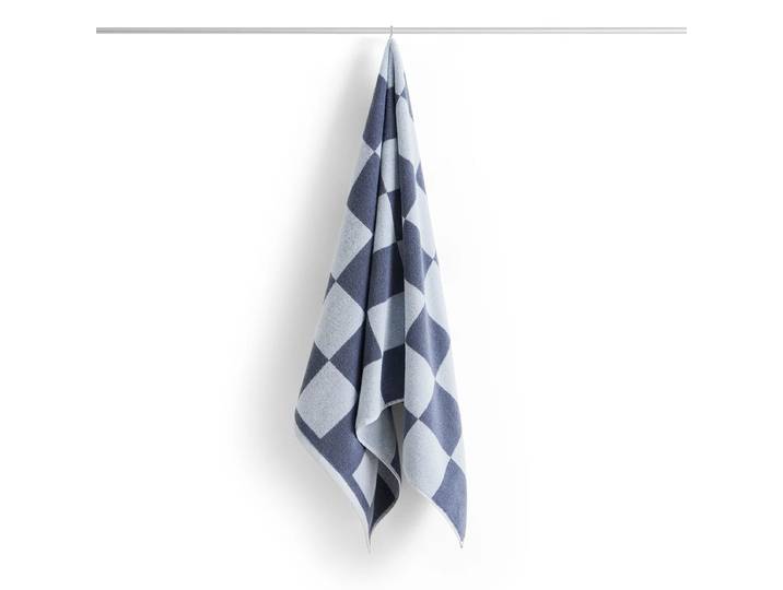 HAY - Check Badetuch, 70 x 136 cm, steel blue