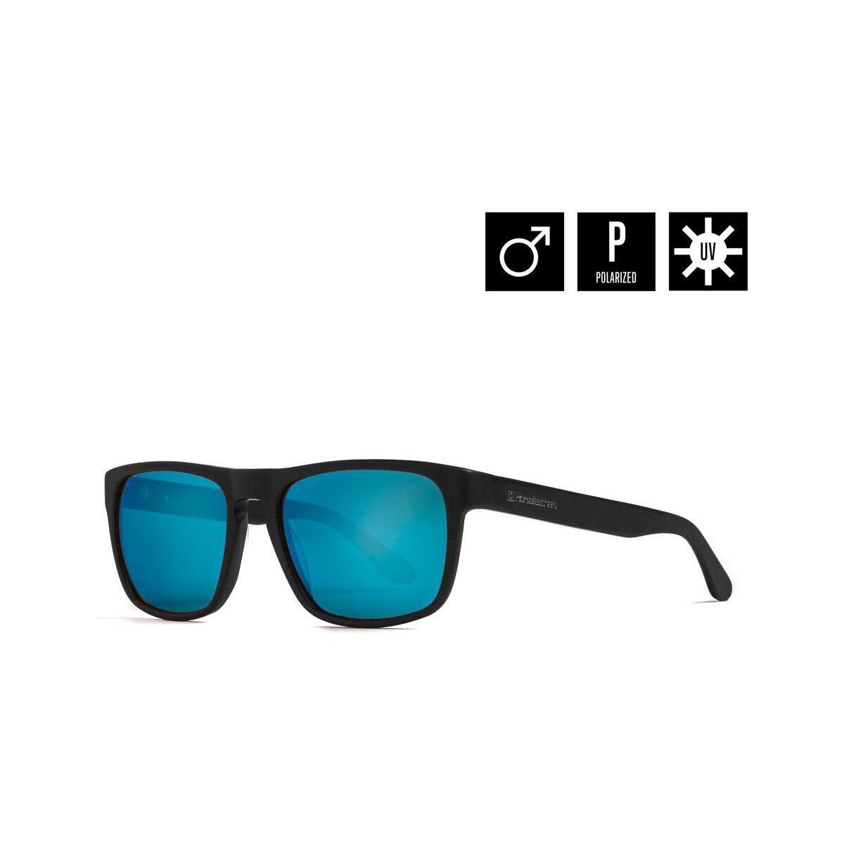 Horsefeathers Keaton Sunglasses brushed black/mirror blue AM082C-brushed black-mirror blue