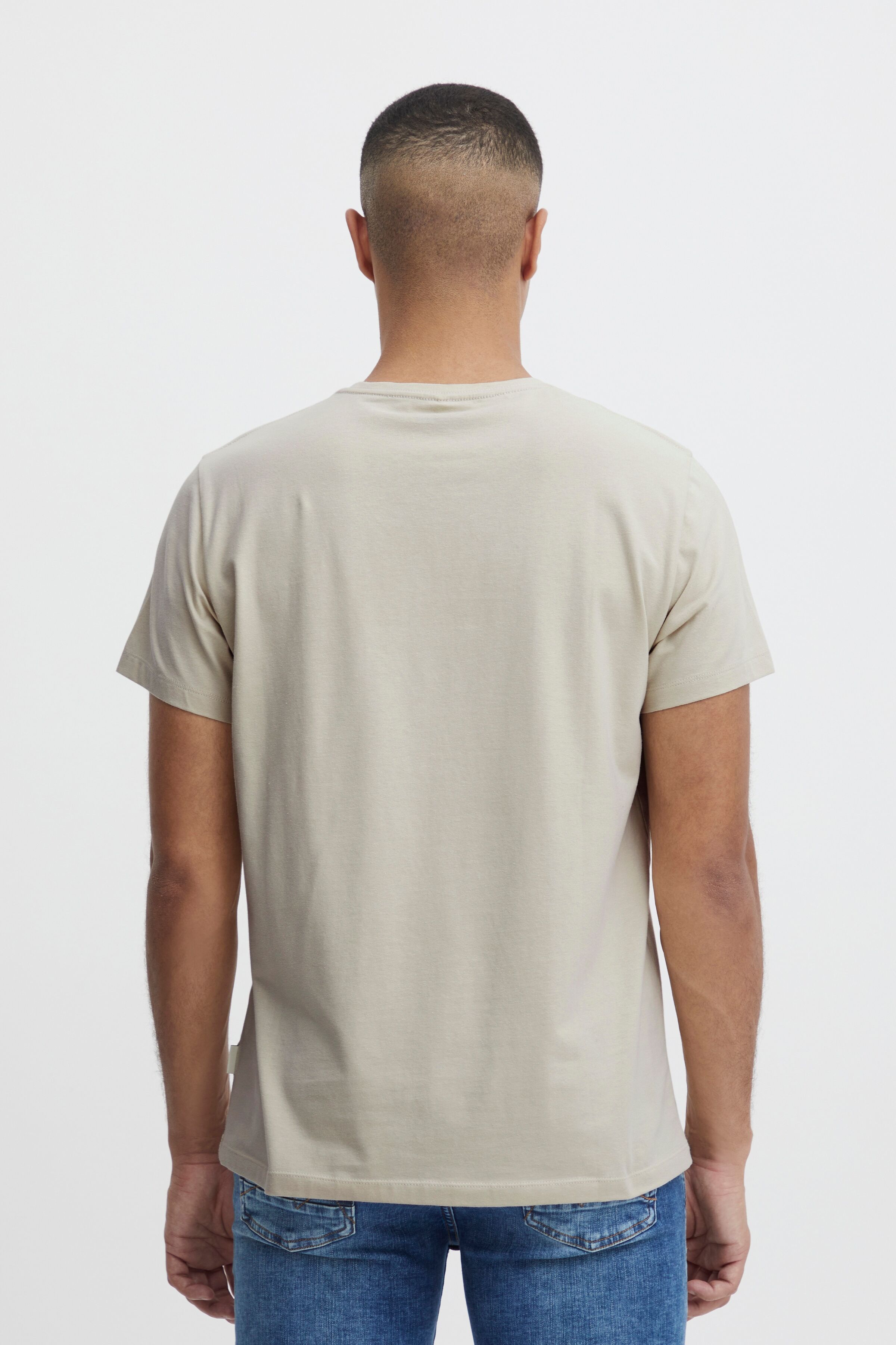 Rundhalsshirt BLEND "BHDinton tee crew", Herren, Gr. 3XL, grau (oyster gray), Single Jersey, Obermaterial: 95% Baumwolle, 5% Elasthan, unifarben, regular fit normal, Rundhals, Shirts Rundhalsshirt, mit Markenlabel, aus Baumwollmischung, Regular Fit, in Si