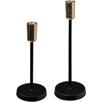 Kerzenhalter OTTO HOME "Stabkerzenhalter Azlynn", gold (schwarz, goldfarben), H:26cm Ø:8cm, Aluminium, Kerzenhalter, Kerzenhalter, aus Aluminium