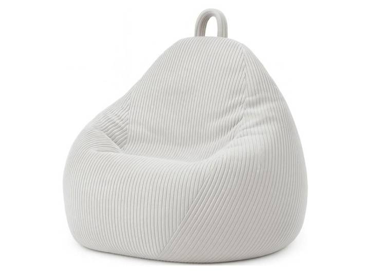 Pouf Poire en Velours Côtelé Doux Confortable Facilement Transportable Housse Lavable Gros Pouf Salon Chambre 105x85cm Gris Clair
