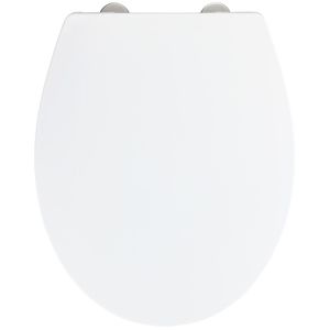 Wenko WC-Sitz Ostuni 24516100, oval, aus Thermoplast, mit Absenkautomatik & Edelstahlscharnier, abnehmbar, weiß