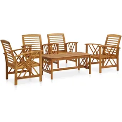 Helloshop26 - Gartenmöbelset Outdoor-Möbel 5-teilig massives Akazienholz 02_0016525