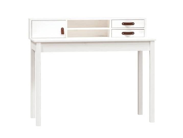 NEW 2025 - Bureau informatique - Meuble de bureau - Blanc 110x50x93 cm - contemporain Bois massif de pin @@1662