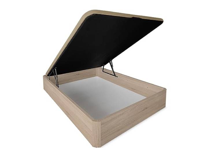 DUÉRMETE ONLINE Aufklappbares Bett, extra verstärkt, großes Fassungsvermögen, mit atmungsaktivem Deckel, abgerundete Ecken, 90 x 200 cm, Cambria