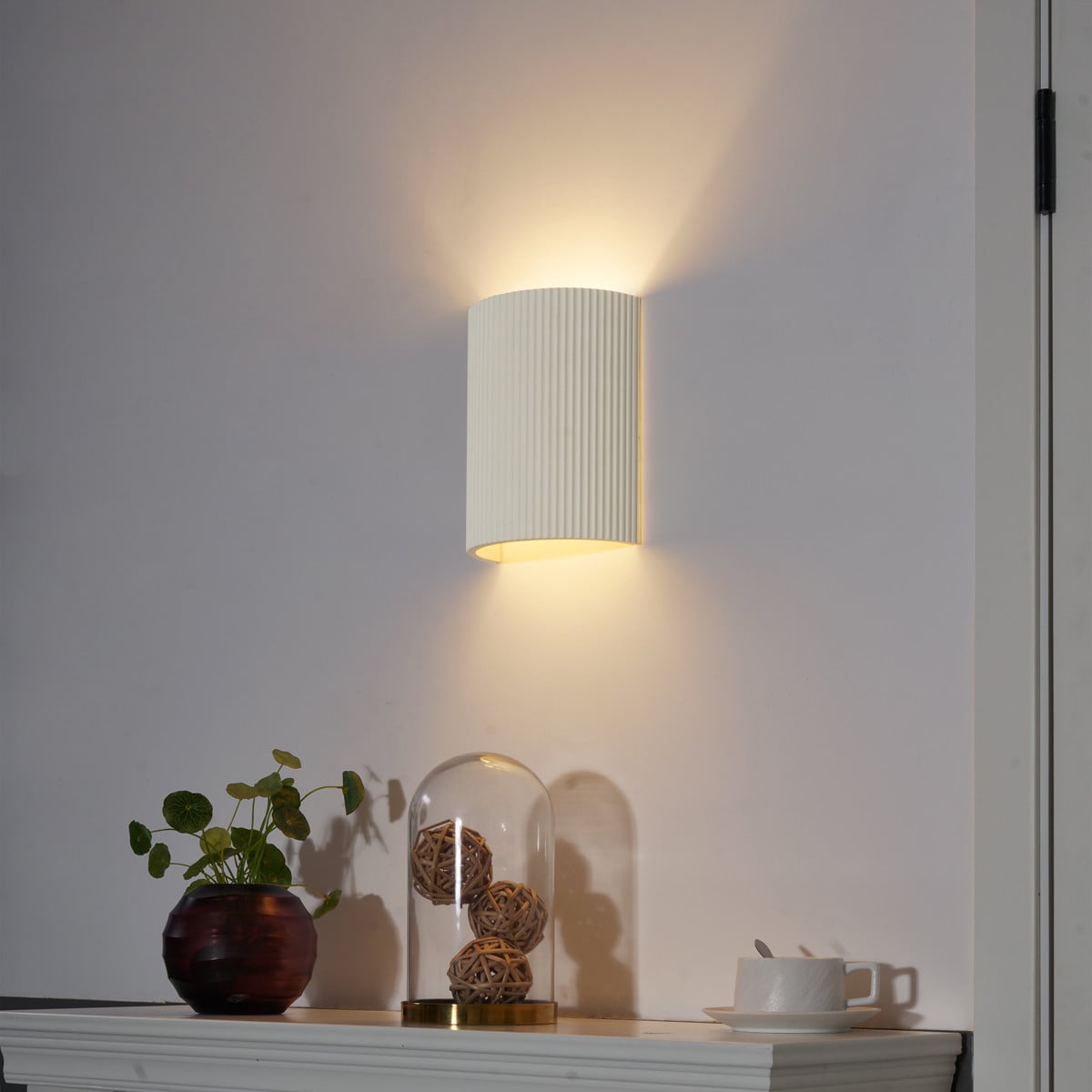 QAZQA Scandinavische wandlamp beige ovaal