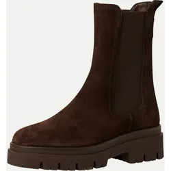 Chelsea Boots mit Blockabsatz Braun 38