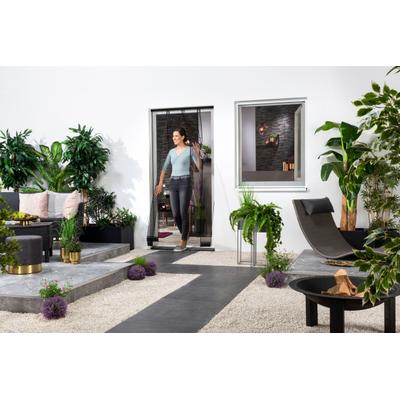 Insektenschutz-Vorhang HECHT INTERNATIONAL "FAST", schwarz (rahmen: schwarz gewebe: schwarz), B:100cm H:220cm, Insektenschutzgitter, 100x220 cm