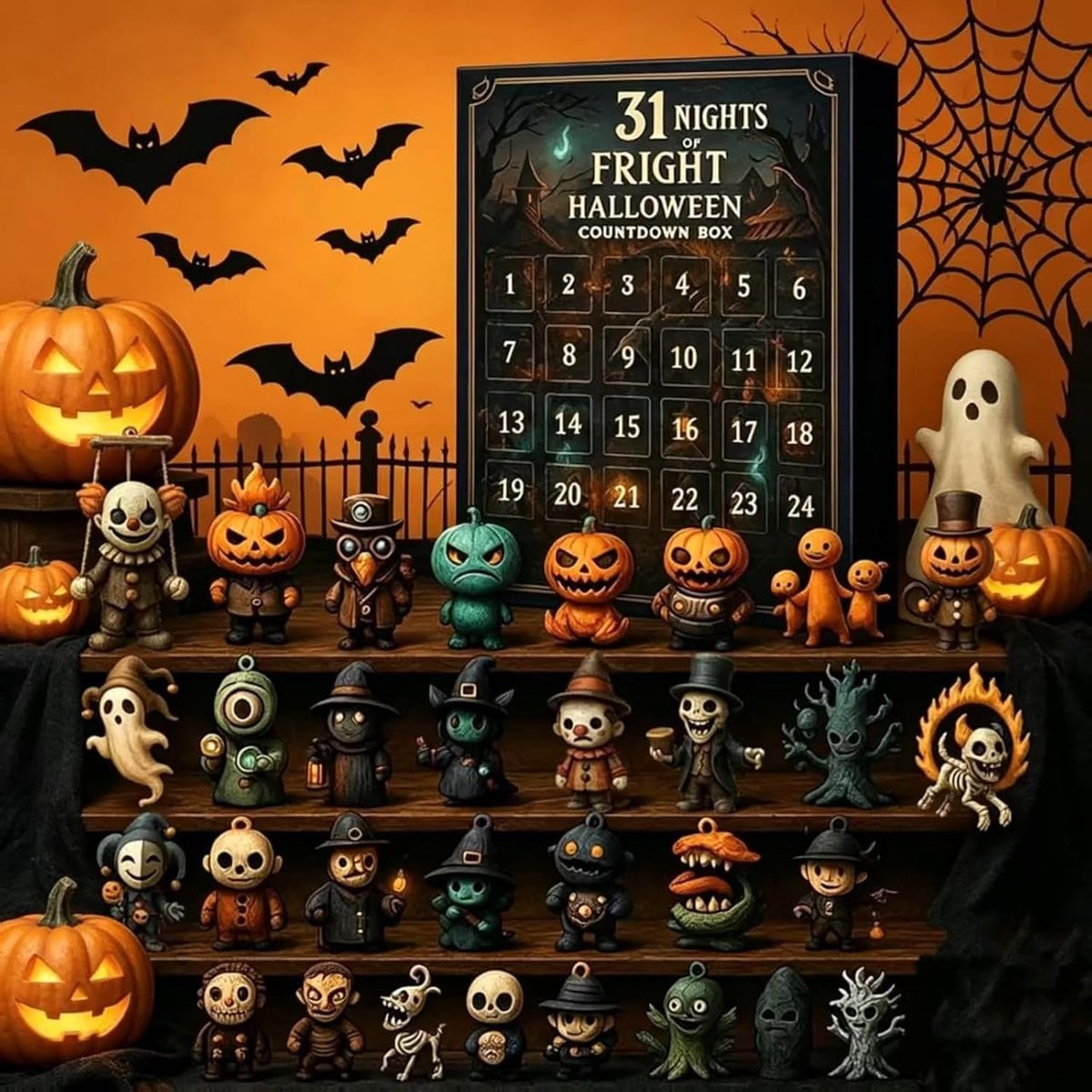 Halloween Adventskalender 2026 met 31 Nachten en Verrassingspoppen voor Sfeervolle Interieurdecoratie