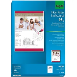 Sigel Inkjet Professional (95 g/m2, A4, 200 Stk.), Fotopapier, Weiss