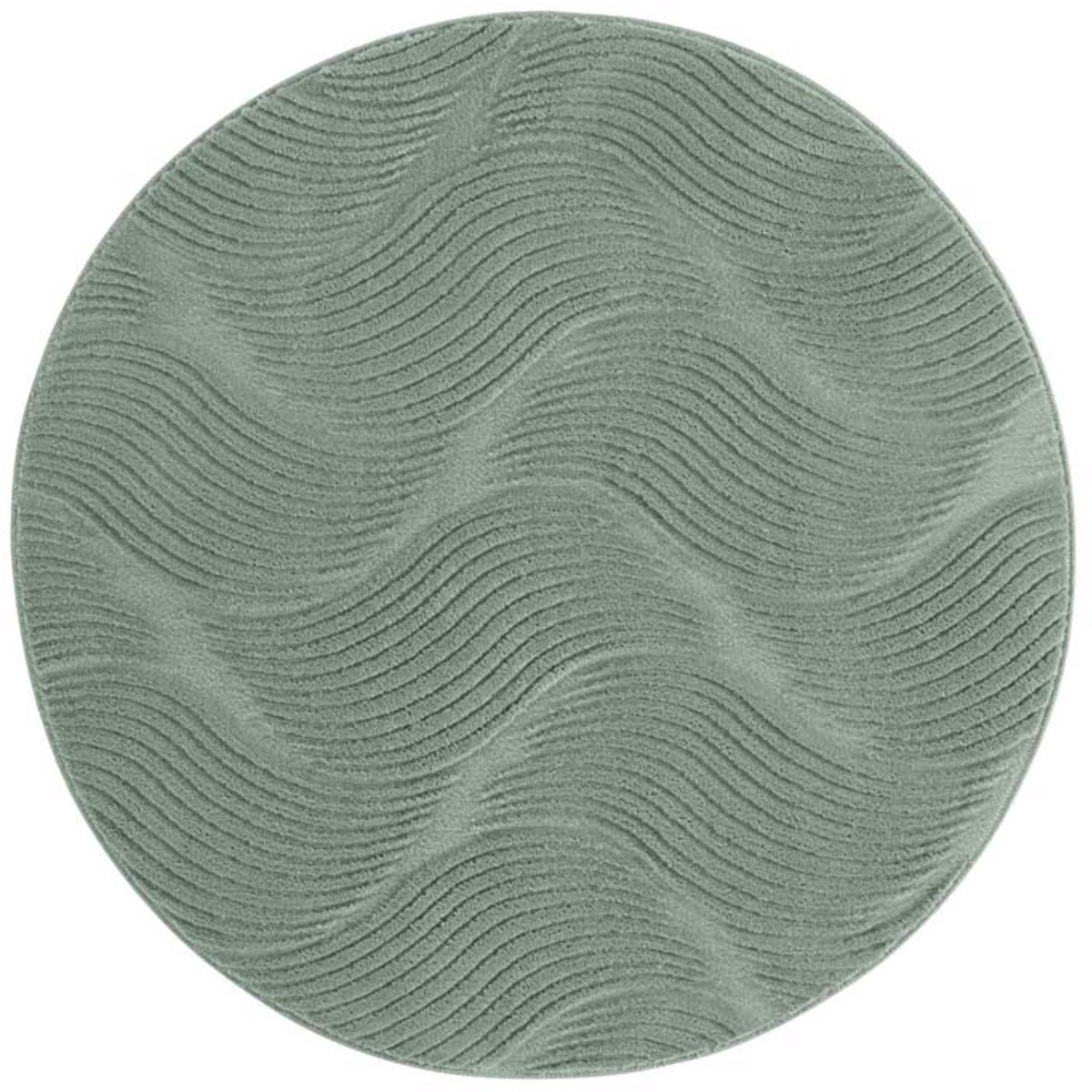 TrueWeave Rond zacht vloerkleed Fuzz Whirl groen 120 cm