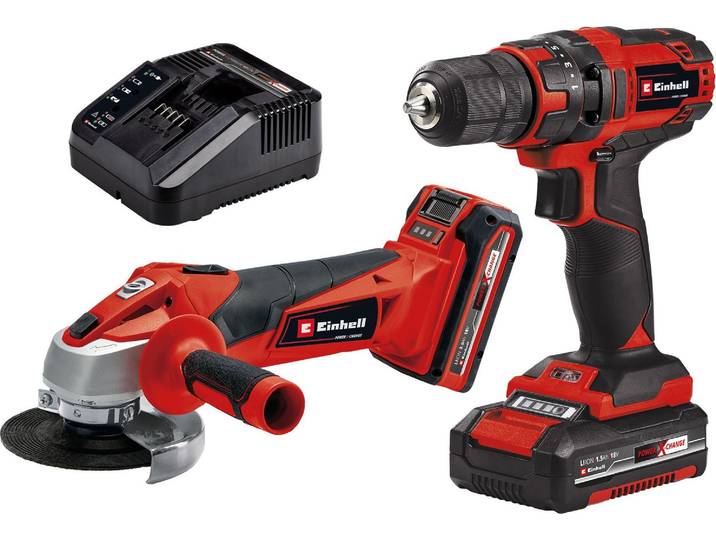 Kit d'outils électriques Kit TC-TK 18 Li - 1 Perceuse + 1 Meuleuse + 2 Batteries + 1 Chargeur - EINHELL - 4257238