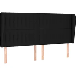 vidaXL Kopfteil mit Ohren Schwarz 163x23x118/128 cm Stoff