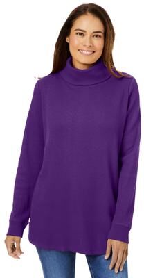 Plus Size Women's Thermal Turtleneck by Woman Within in Radiant Purple (Size 30/32) Long Underwear Top