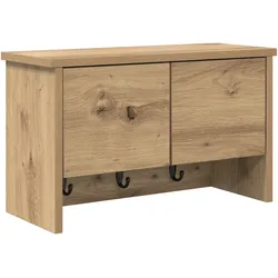 vidaXL Wandmontierter Kleiderständer mit Regal Wandmontiert mit Speicher mit Tür Eiche handwerklich
