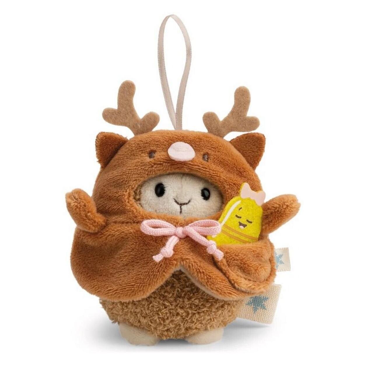 NICI plush toy sheep Wools brown with bell and reindeer costume 8 cm (8 cm) (63429)