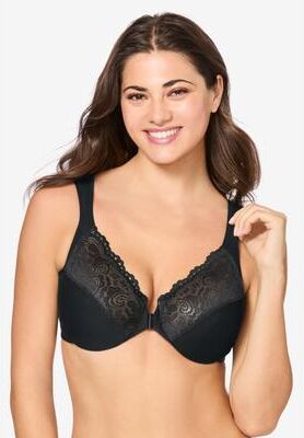 Plus Size Women's Glamorise® Front-Close Underwire Bra 1245 by Glamorise in Black (Size 44 H)
