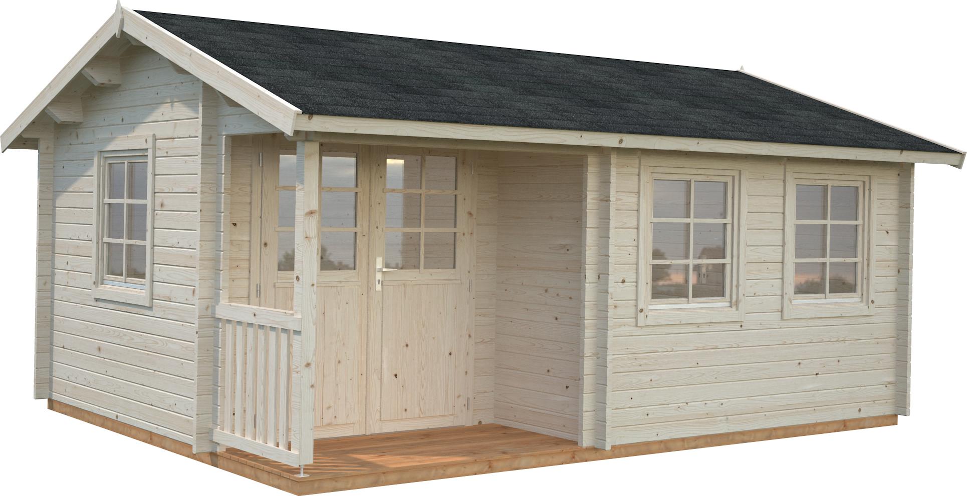 Palmako Gartenhaus Susanna 16,4 m² - 44 mm Transparent tauchimprägniert