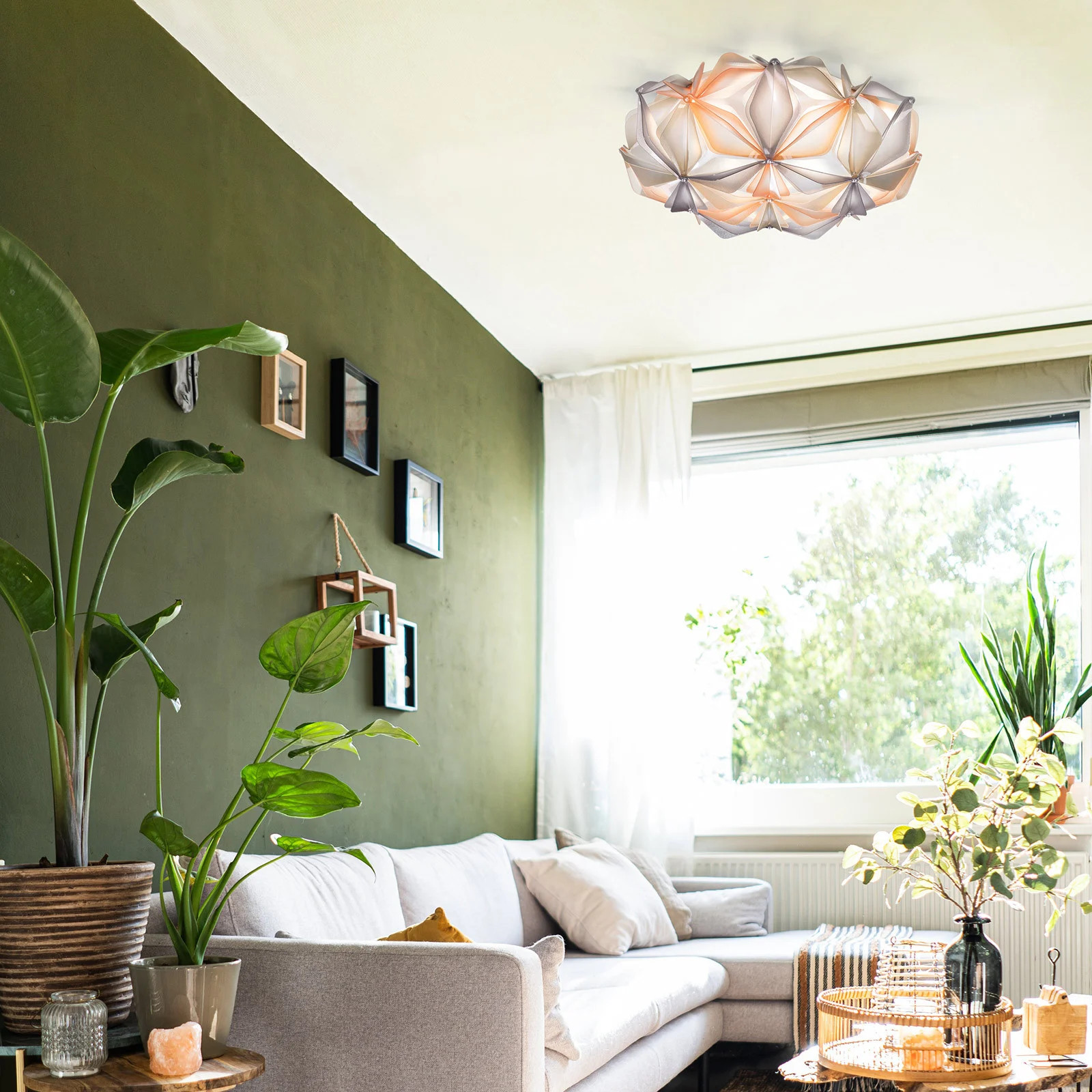 Slamp La Vie M Plafond- en Wandlamp - Amber - Rond - Ø50 cm