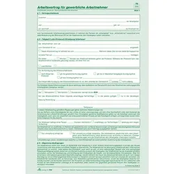 RNK Arbeitsvertrag 542 gewerbliche Arbeitnehmer DIN A4 2x2Blatt