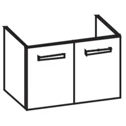 Artiqua 412 Waschtischunterschrank für Ventuno T0018, Stahlgrau, 412-WU2T-I25-7142-88 412-WU2T-I25-7142-88