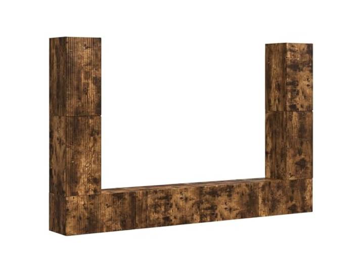 GKHPYURE TV-Möbel-Set, 8-teilig, Eiche Rauch, Holz, mehrschichtig 4 Stück 31 x 30 x 60 cm, 4 Stück 60 x 31 x 29,5 cm, Wohnzimmer, Unterhaltung