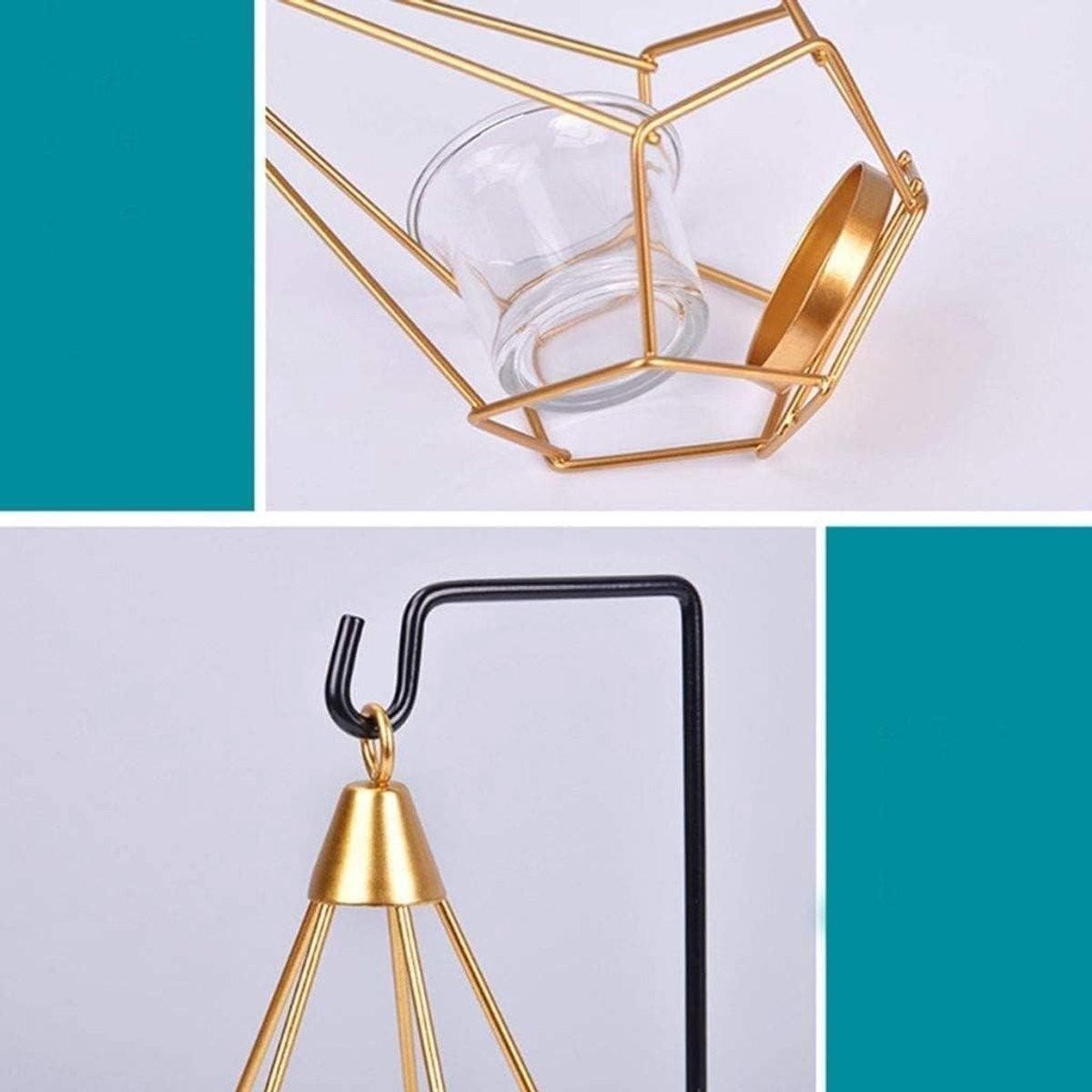 Geometrische Kandelaar Nacht Zwart - Decoratieve Kaarshouder voor Sfeercreatie