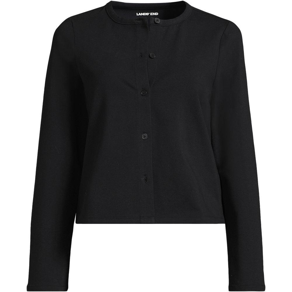 Kurzer Starfish-Cardigan, Damen, size: regular, Schwarz, Baumwoll-Mischung, by Lands' End