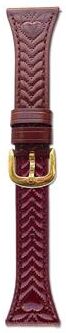Everyday Crate Heart Embossed Samsung Galaxy Watch3 45mm Band 22mm Leather Watch Band Replacement Strap wine Red