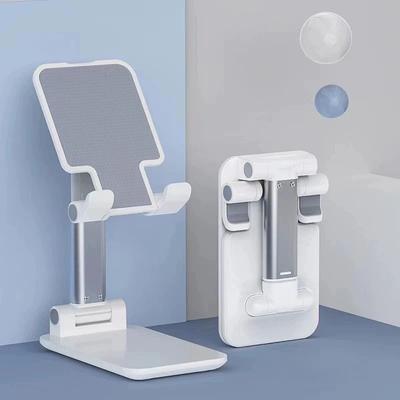 Adjustable Desktop Phone Holder Stand Height & Angle Adjustable Phone Stand For Hands Free Calls, Study, And Streaming white