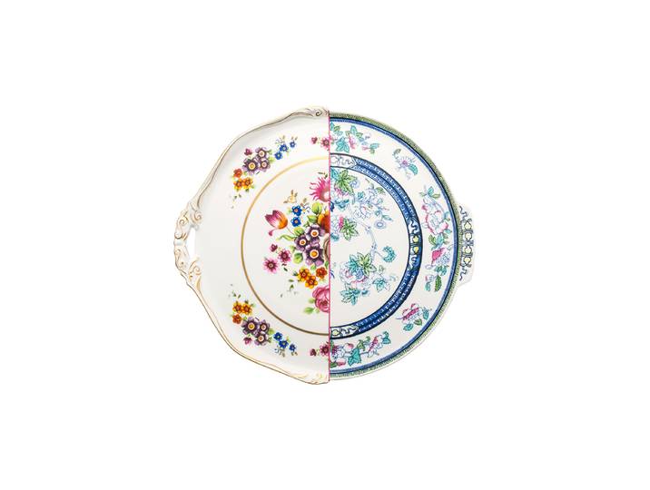 Design Servierplatte „Hybrid Dorotea“ aus Porzellan Multicolor Seletti