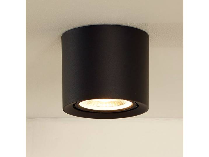 LED-Deckenstrahler Fedler Typ A Ø 12cm Schwarz/Schwarz Aluminium Leuchtstofflampe QR111