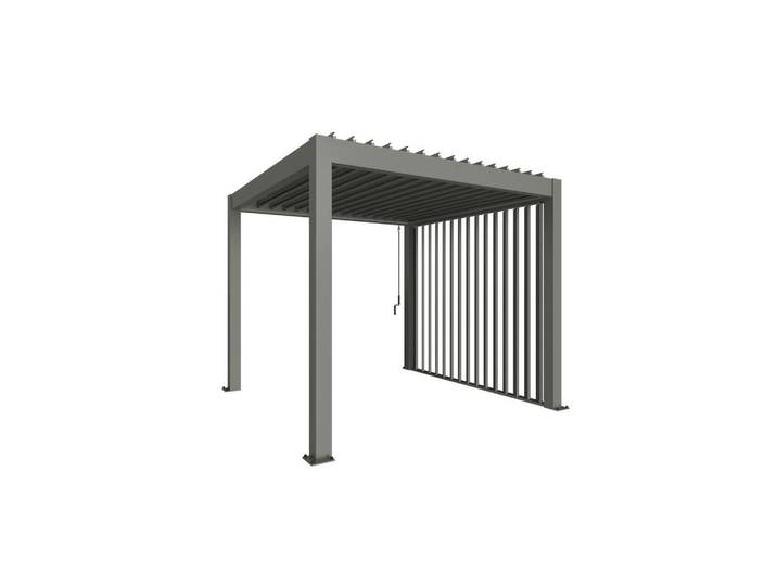 Biohort Pavillon-Seitenteil, Grau, Metall, 235x10x364 cm, Sonnen- & Sichtschutz, Pergolas