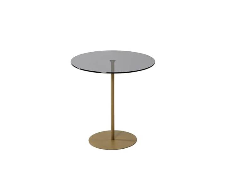 Hanah Home Moderner Beistelltisch, 50 cm, Gold & Dunkelgrau, 100% gehärtetes Glas & Metallgestell Stilvolles Design für Hotels & Moderne Räume