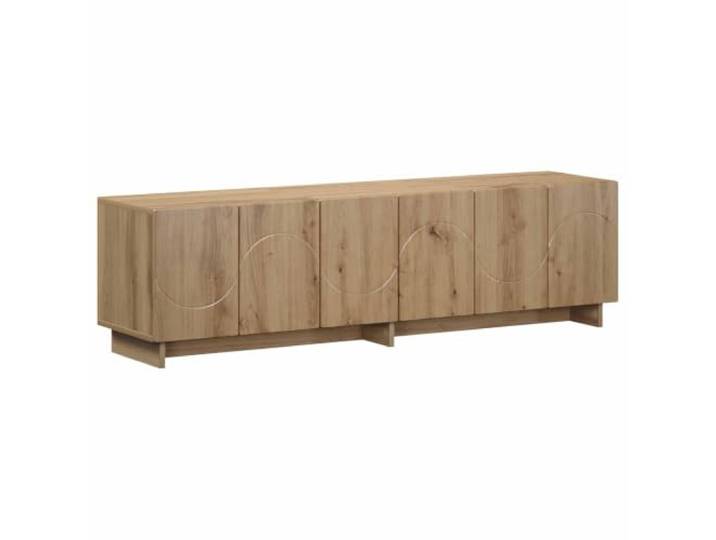 hliofuir TV-Lowboard 140x34.5x40 cm Fernsehtisch Artisan-Eiche 6 Türen mit 90-Grad-Scharnieren bieten viel Stauraum für Unterhaltungselektronik im Wohnzimmer.