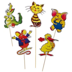100x Deko-Picker "Tiere-Mix" 20cm