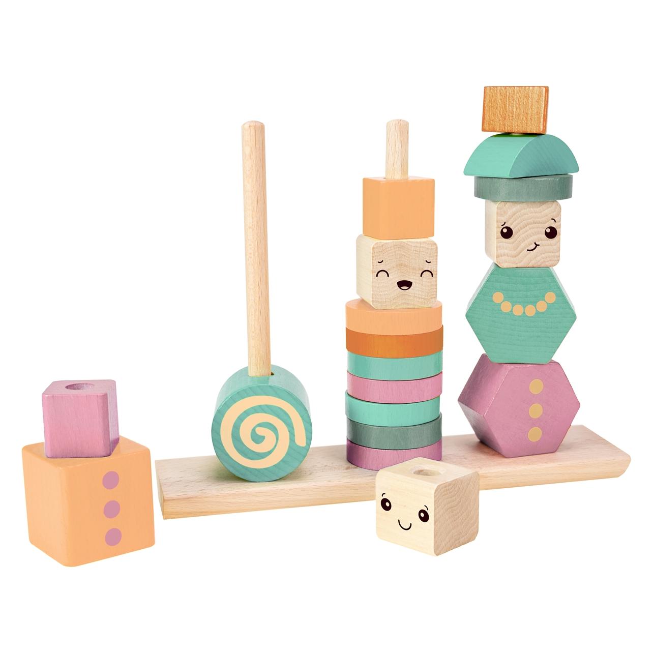Eichhorn FSC Play & Learn - Stabelbare trfigurer (blde neutrale/pastelfarver) (HE0028)