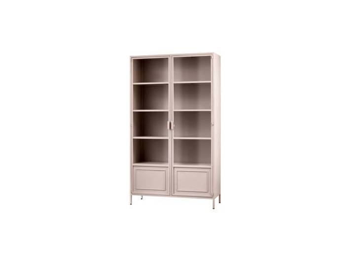WOOOD Ronja Vitrinekast - Metaal - Military Brown - 189x110x43