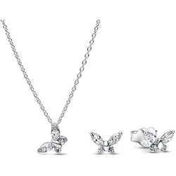 Pandora 21536 Schmuckset für Damen Kette und Ohrringe Schmetterling Silber