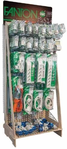 Fanton Espositore In Legno Completo Di Prodotti A 24 Ganci E 2 Scatole Espositive  99978-01