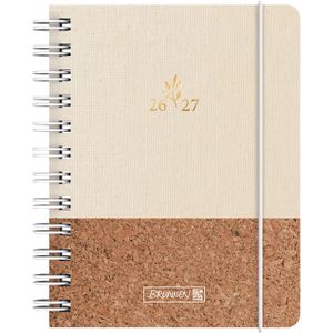 Brunnen Schülerkalender Naturality, Schuljahr 2026/2027, A6, mit Hardcover, Ringbindung & Gummiband, 1 Tag = 1 Seite
