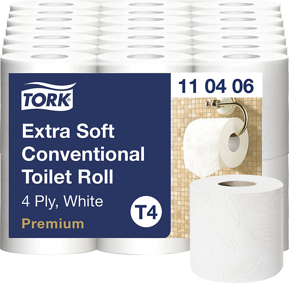 Toilettenpapier, extraweich, 4-lagig, Palette mit VE 1260 Stk, weiß TORK
