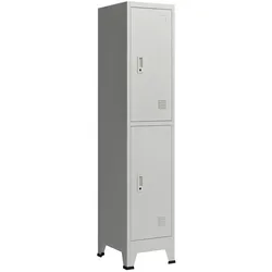 Helloshop26 - Büroschrank Aufbewahrungsschrank für Büro Werkstatt Schlafzimmer Metallstahl mit 2 lackierten Stahltüren 180 x 38 x 03_0006346
