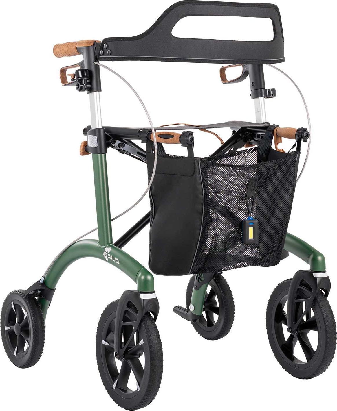 Saljol Allround Rollator inkl. Gratis Zubehör: Forest Green / 62 cm Farbe: Forest Green Sitzhöhe: 62 cm