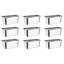 Gastronoble Vogue GN-Behälter Set 9 x GN1/3 100mm | Edelstahl | 9 Behälter