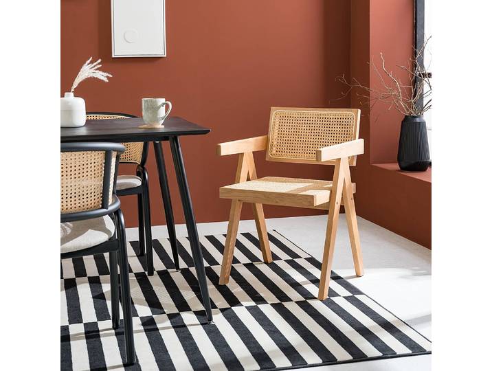 home24 Armstoel WALS met Weens vlechtwerk 51 x 76 x 55cm stoel beige/beige